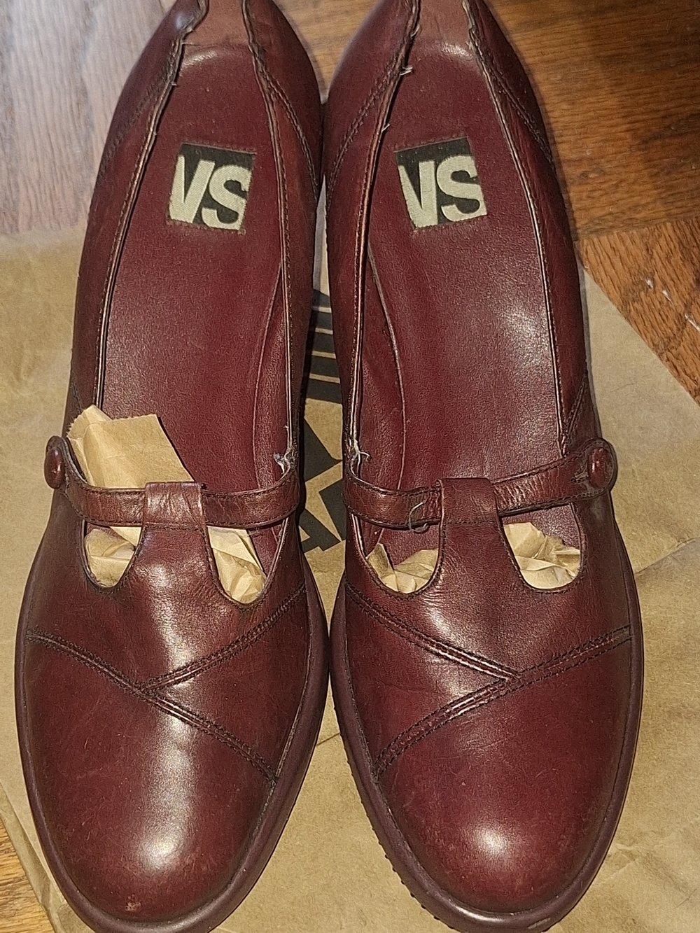 Burgundy Leather Mary-Jane Heels
